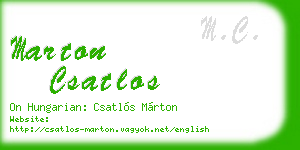 marton csatlos business card