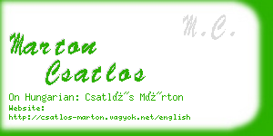 marton csatlos business card